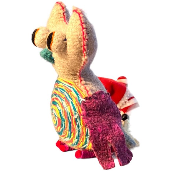 NWOT Wool Owl Folk Art Handmade, Handstitched Artisanal Decor Toy Charming Boho - Picture 10 of 11